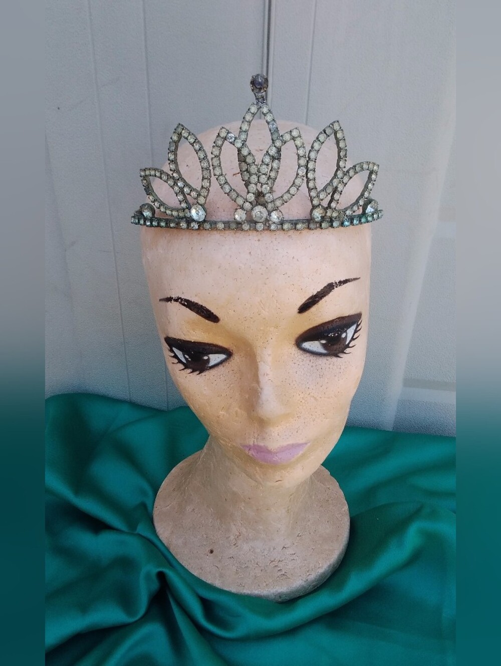 Vintage Rhinestone Tiara Crown 50s 60s - Picture 2 of 10